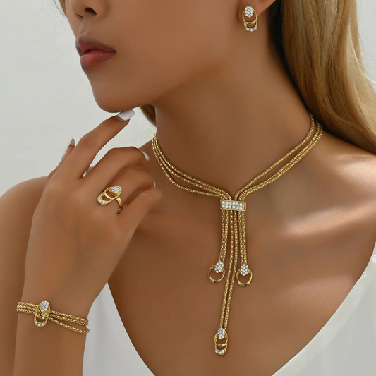 Aurea Shine - Set di Gioielli Placcati in Oro 18k
